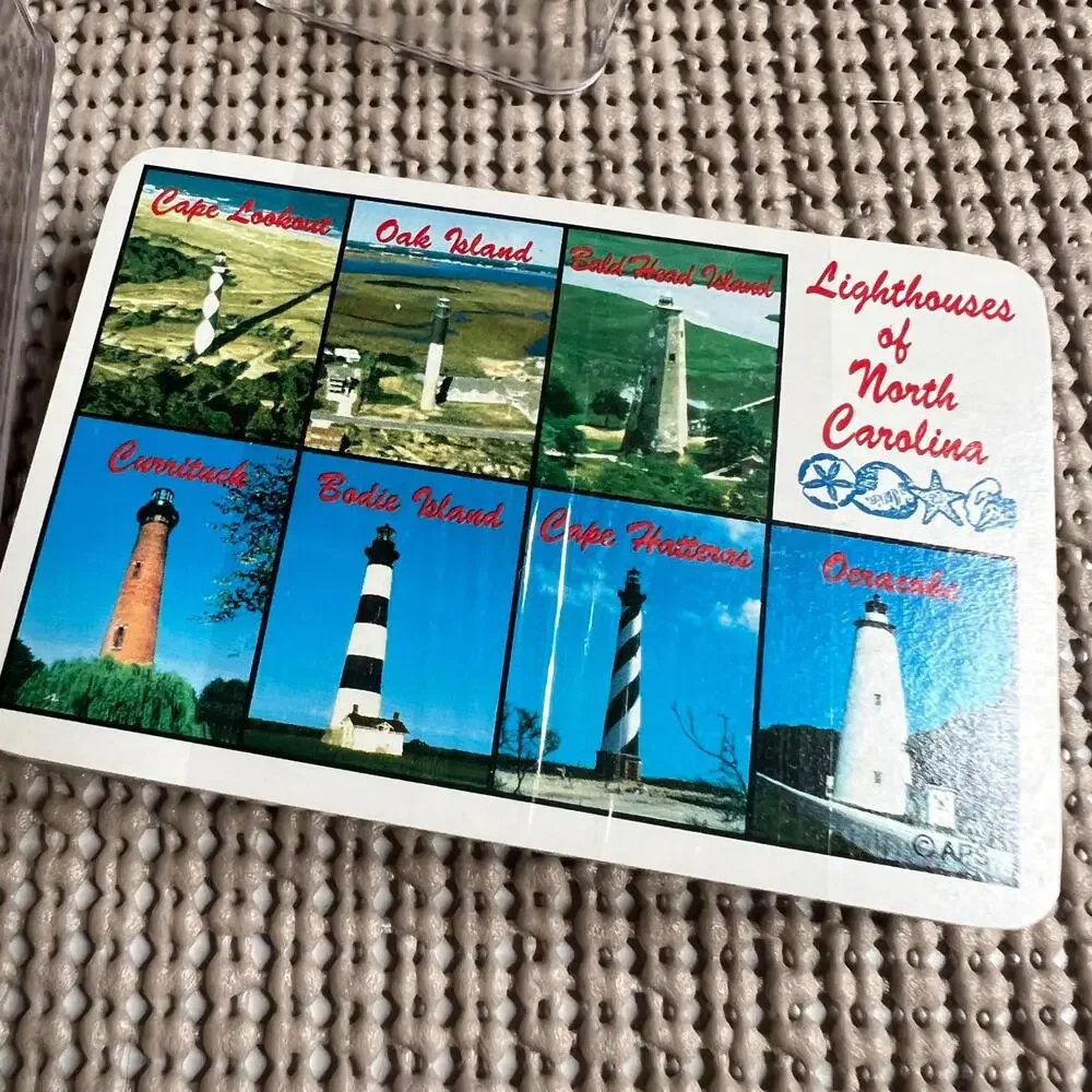 Vintage Lighthouses of North Carolina Souvenir Playing Cards – Made in Hong Kong